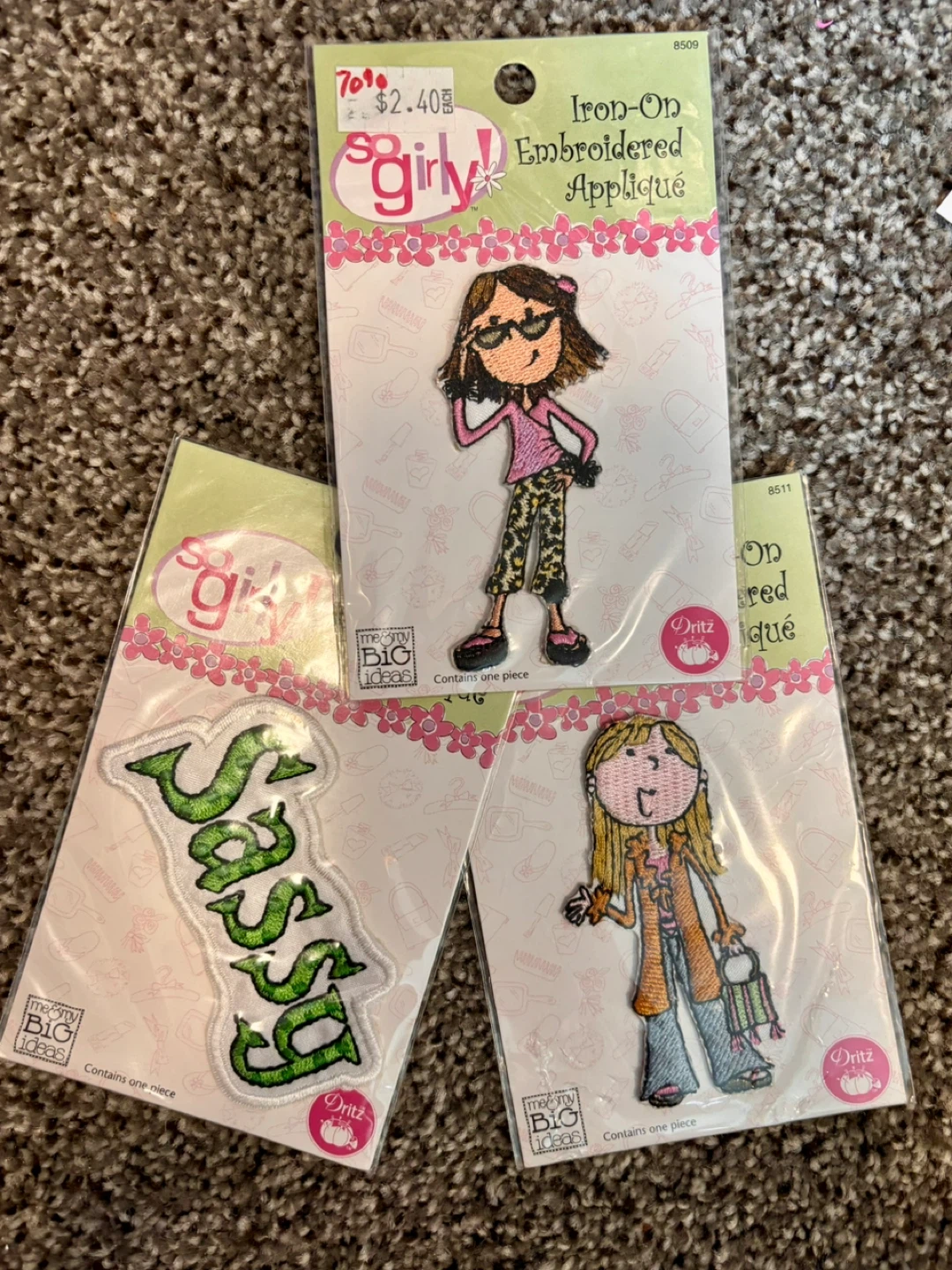 So Girly! Iron-On Embroidered Appliqués