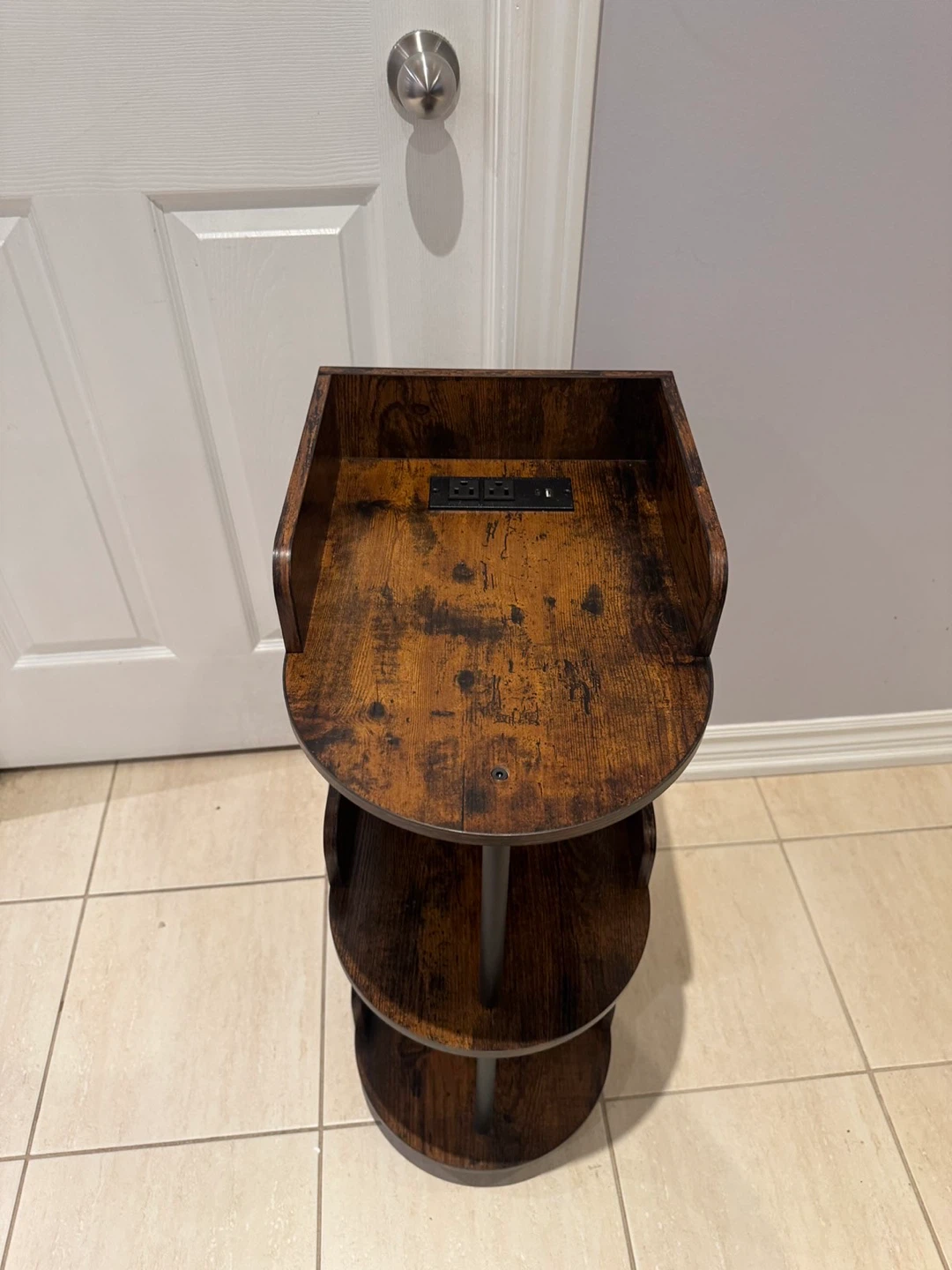 3-Tier End Table with Built-in Power Strip - photo 3