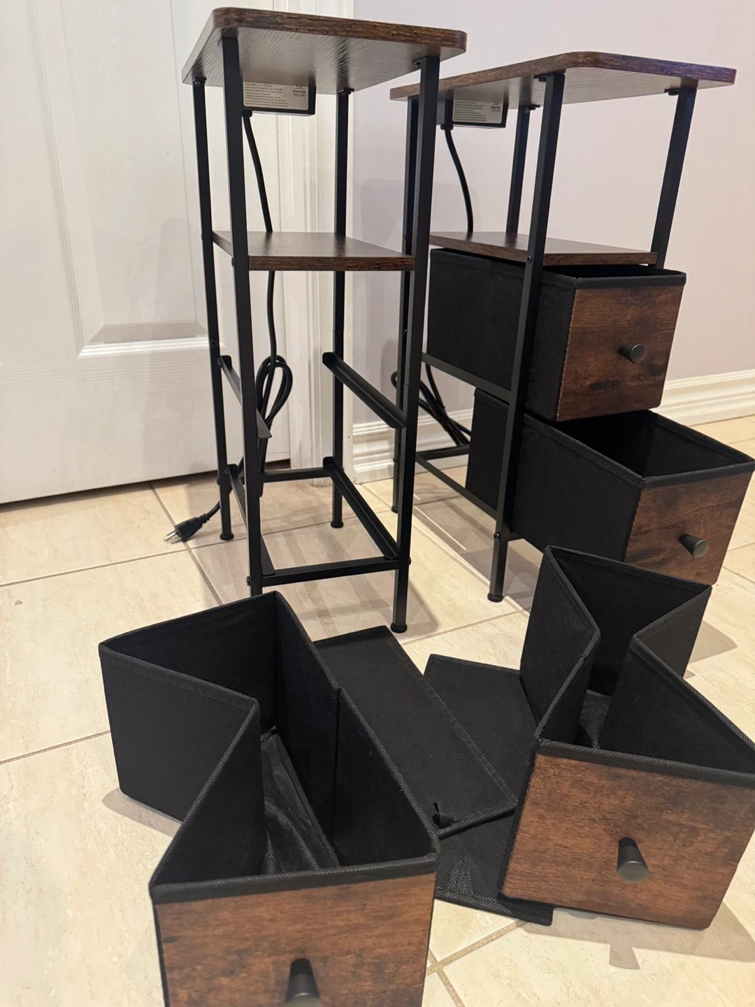 2pc Side Tables with Built-in Power Outlets & USB Ports - photo 4