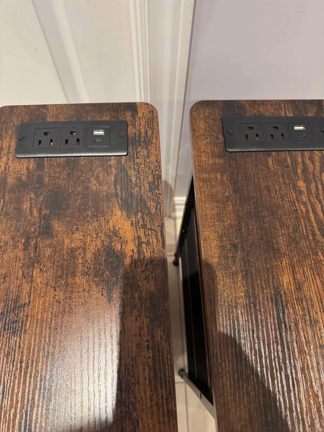 2pc Side Tables with Built-in Power Outlets & USB Ports - photo 3