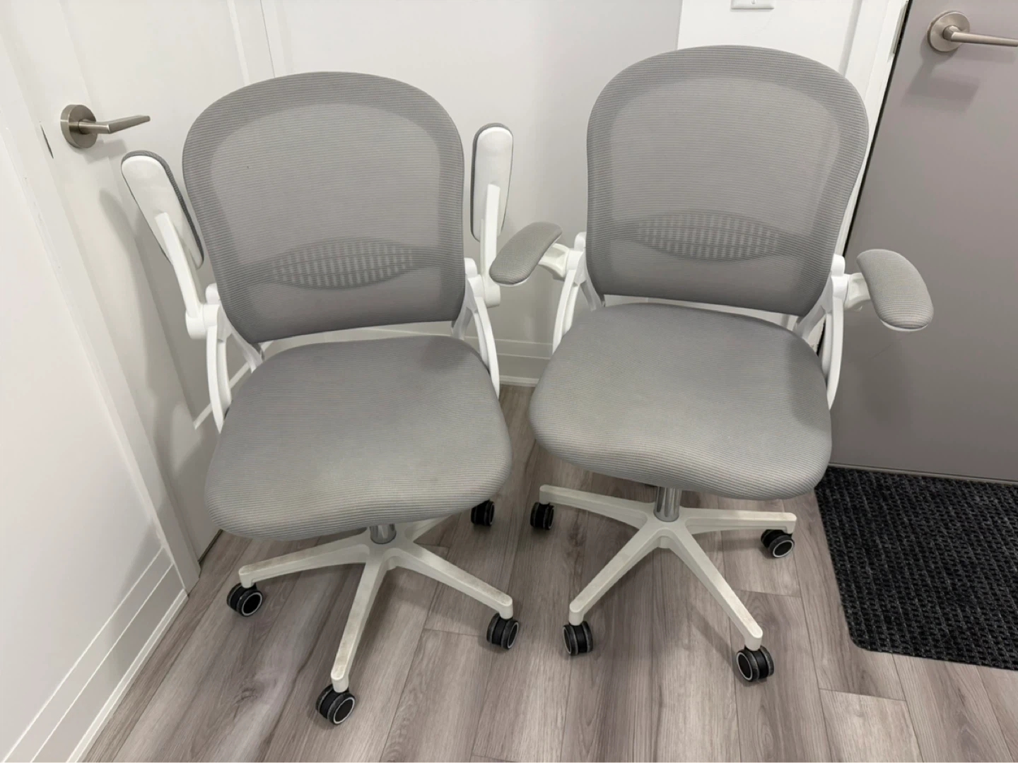 Pair of Grey Office Chairs - photo 2