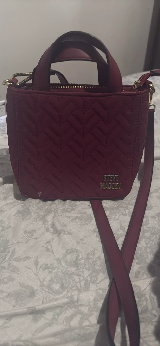 Steve Madden Quilted Burgundy Mini Bag