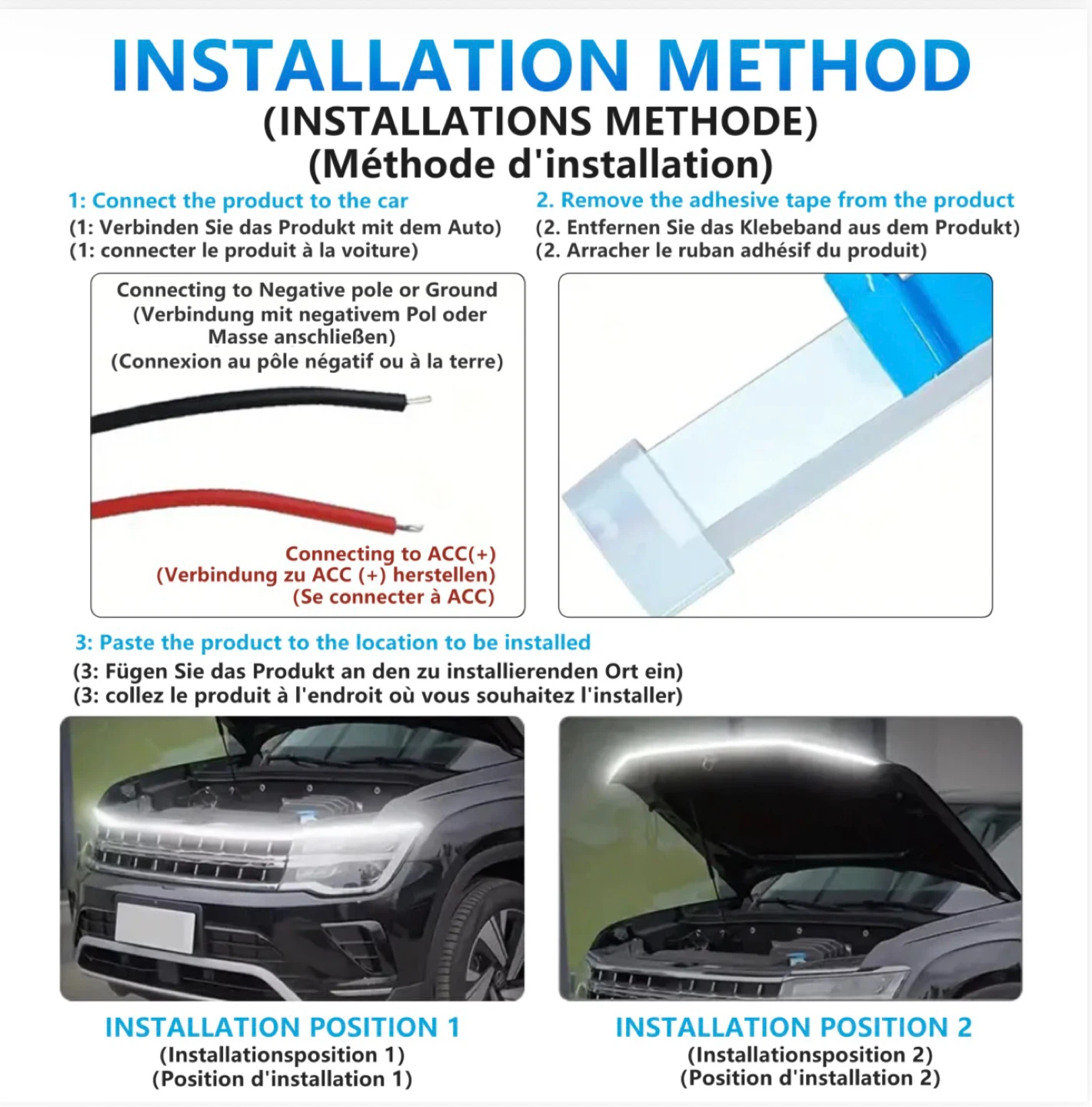 Car LED Hood Lights - White - photo 4
