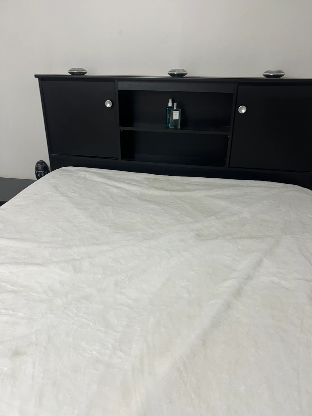 Black Queen Storage Bed Frame with Headboard