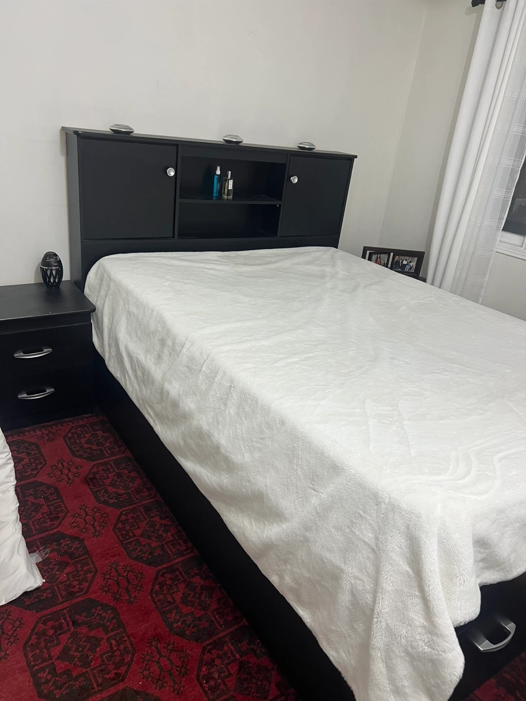 Black Queen Storage Bed Frame with Headboard - photo 3