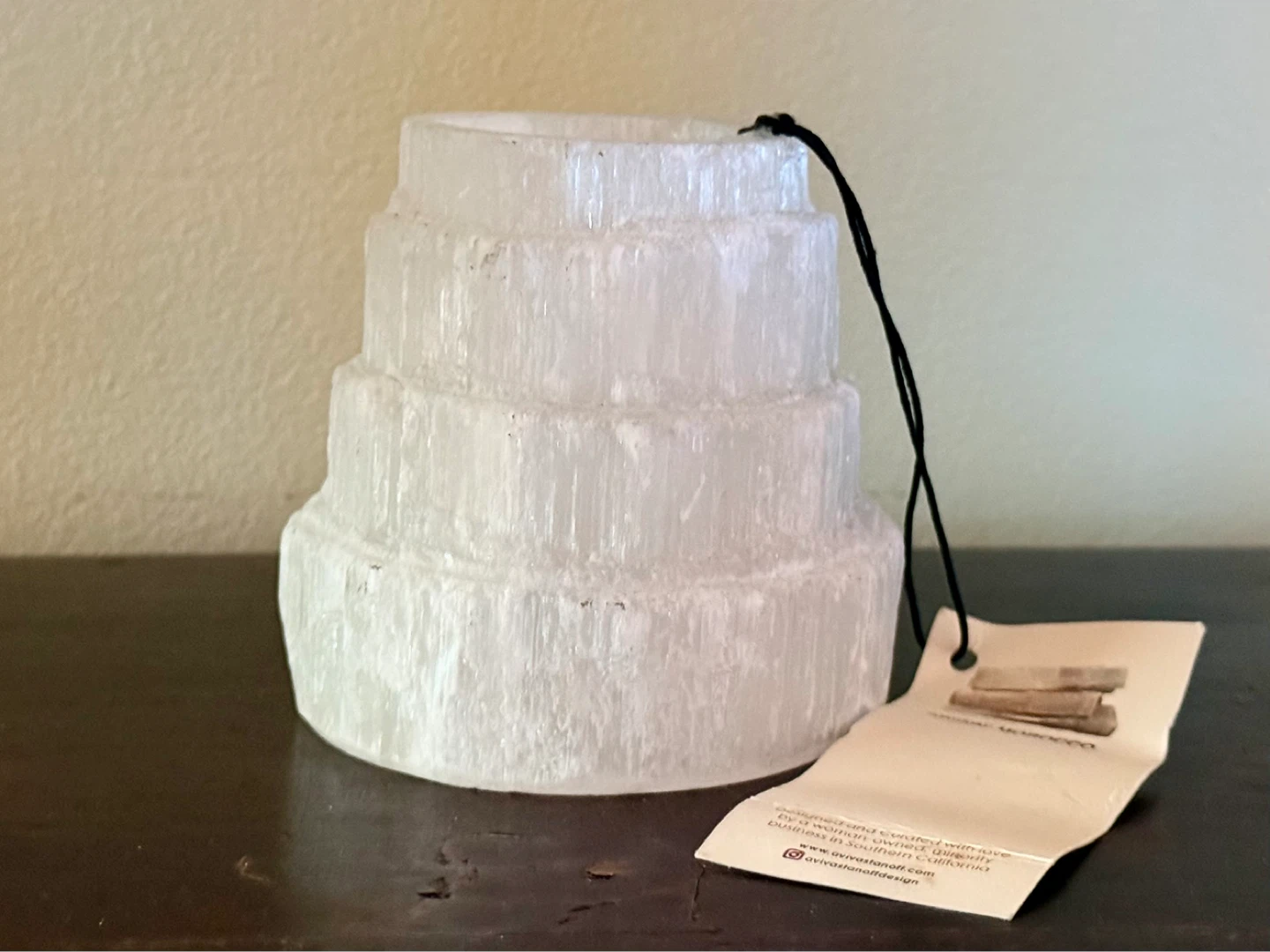 NWT Moroccan Selenite Crystal 4 Tier Candle Holder - photo 2