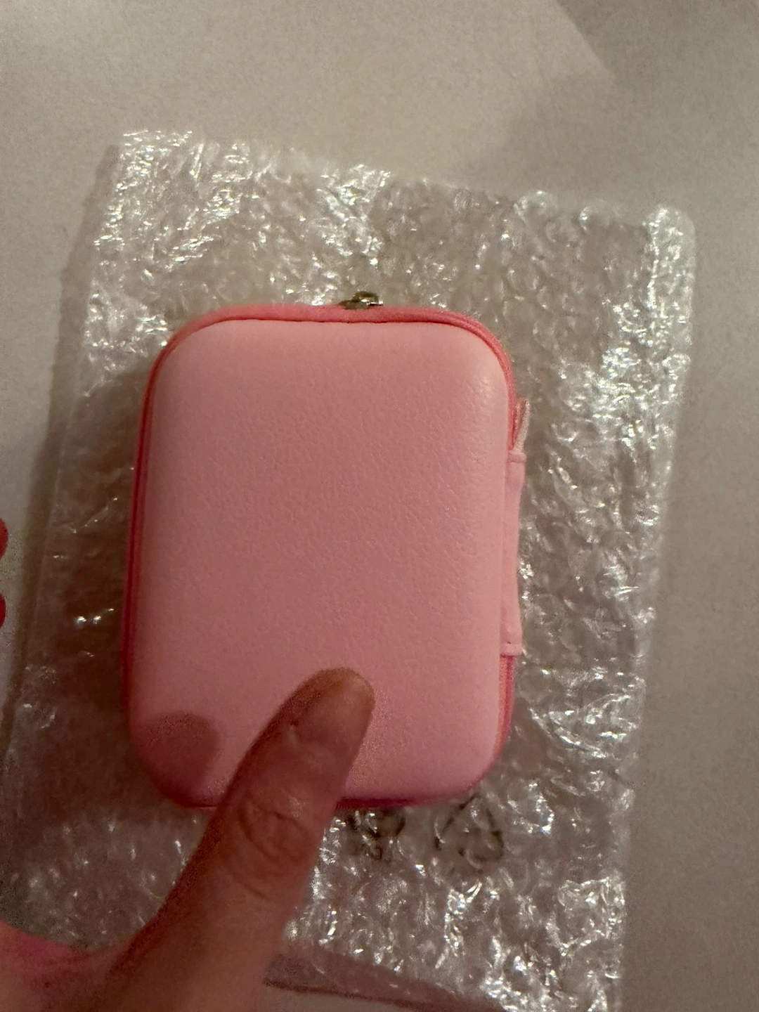 Pink Small Zippered Storage Case for charger and camera
