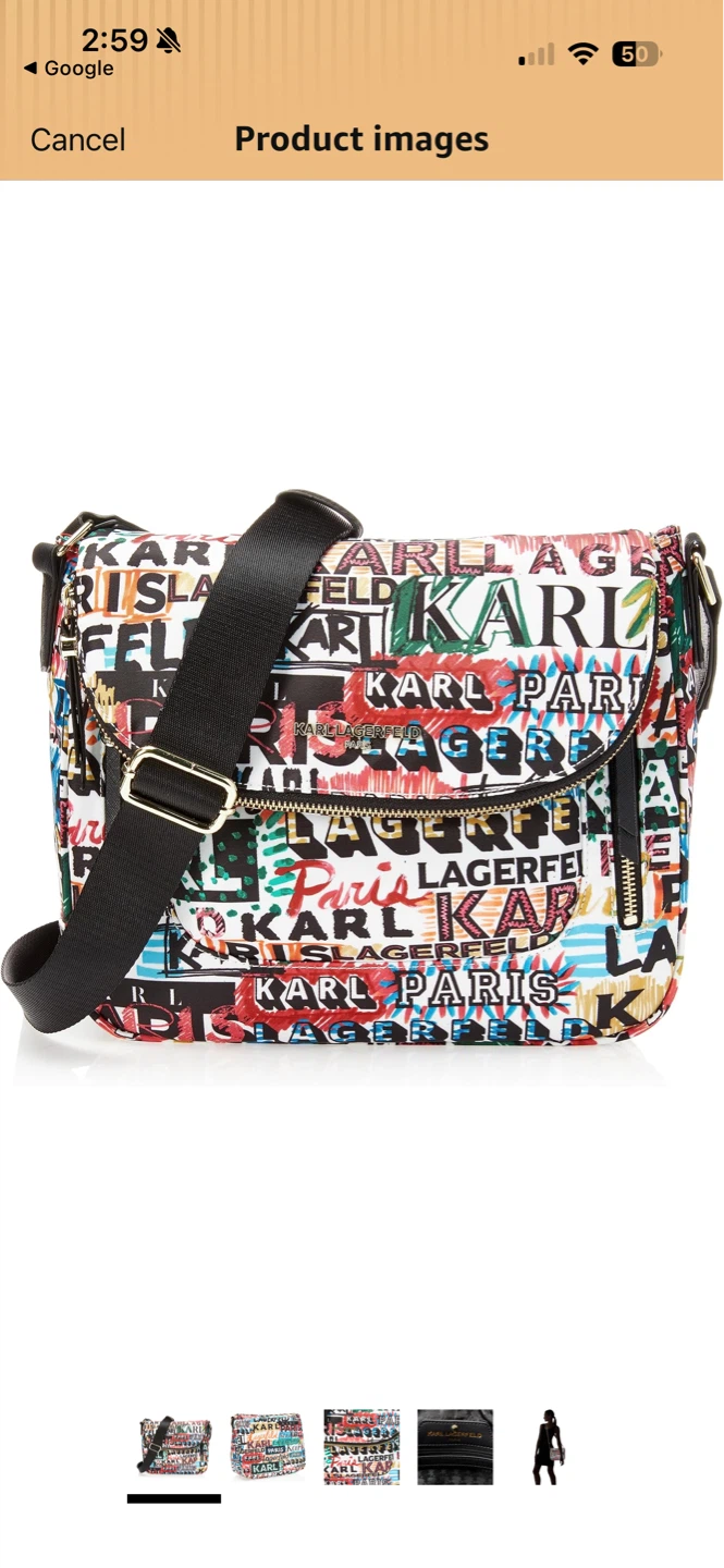 Like NEW! Karl Lagerfeld Paris Crossbody Bag - Graffiti Print - photo 3