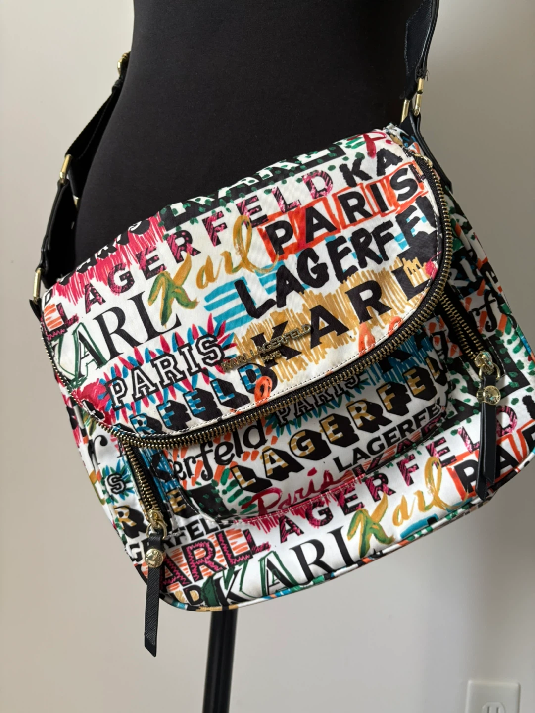 Like NEW! Karl Lagerfeld Paris Crossbody Bag - Graffiti Print - photo 2