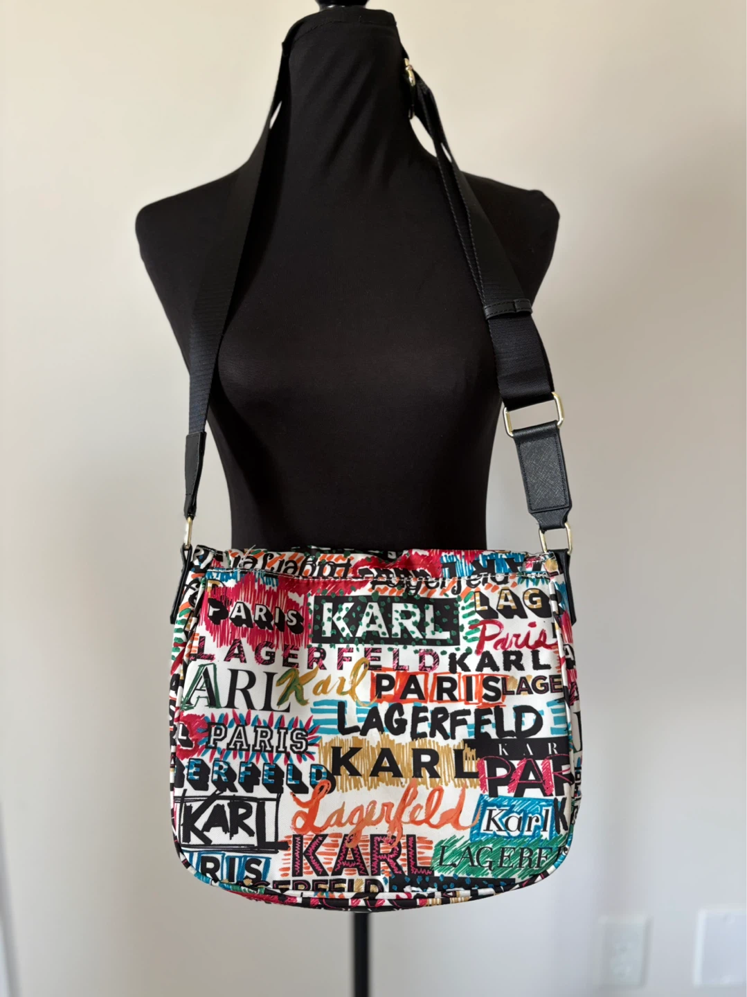 Like NEW! Karl Lagerfeld Paris Crossbody Bag - Graffiti Print - photo 5