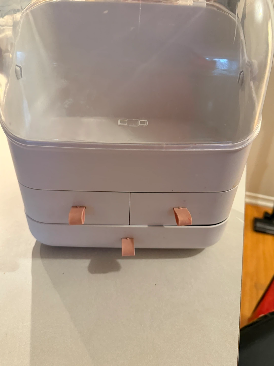 Cosmetic Organizer with Drawers and Lid