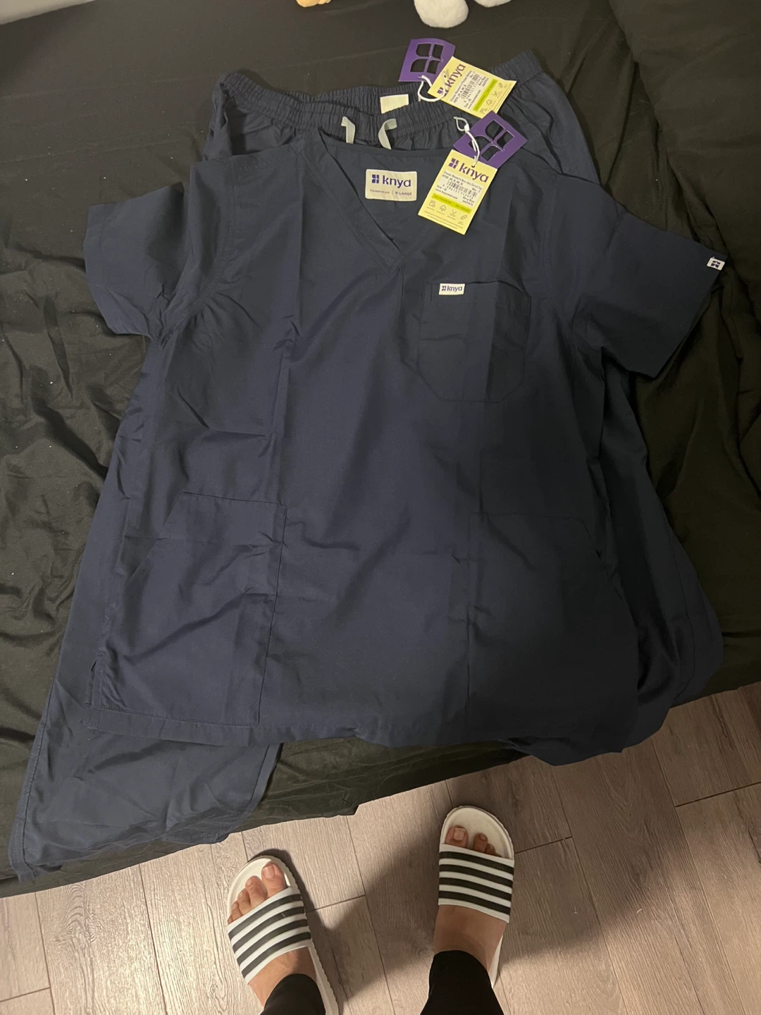 Knya Navy Blue Scrub Set - L