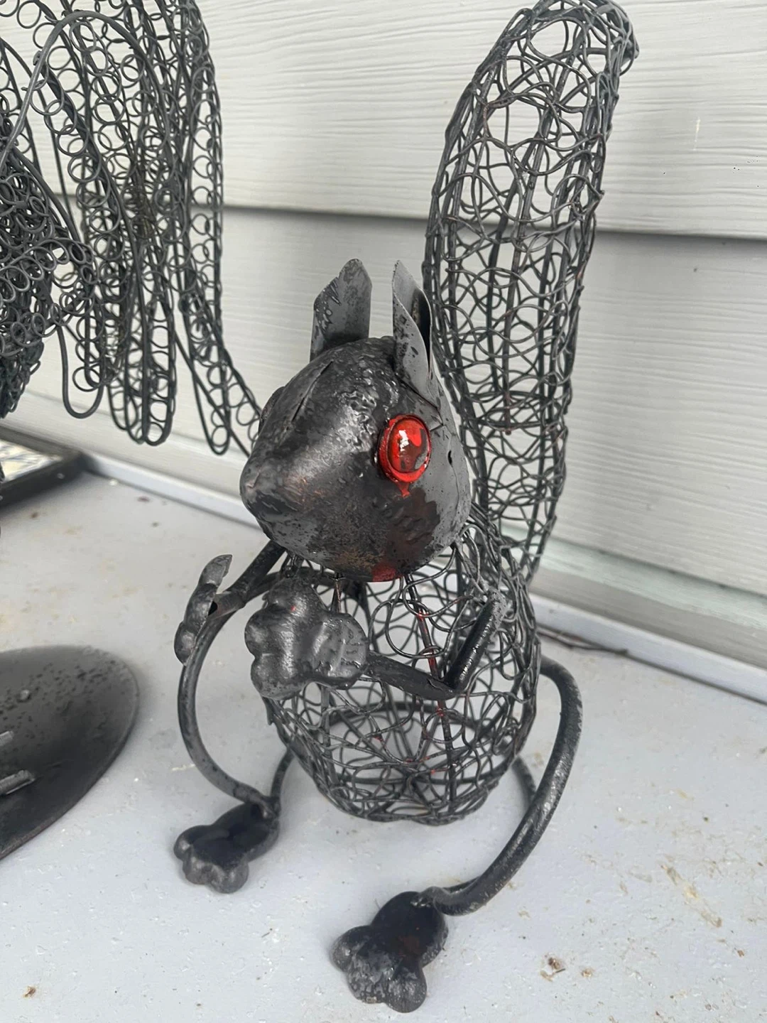 Wireframe Rooster and Squirrel Garden Sculptures - photo 2