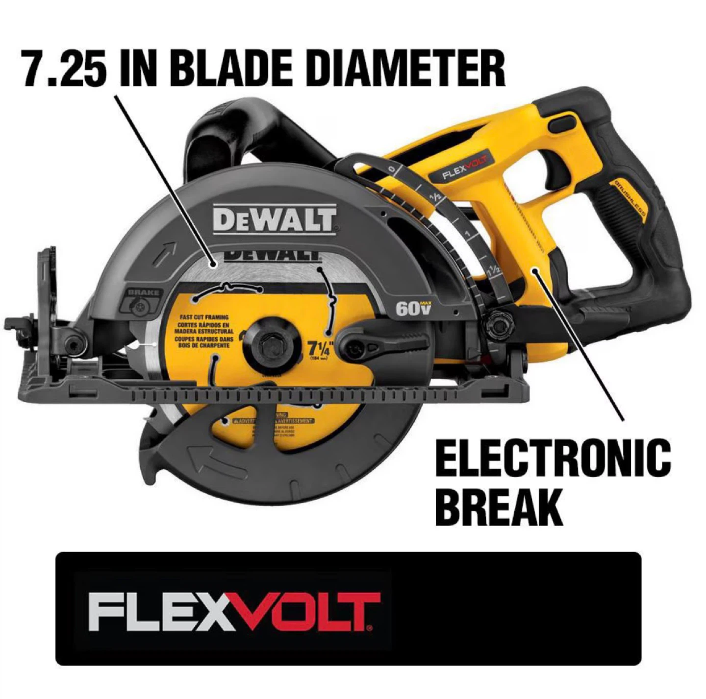 DEWALT 60V MAX FLEXVOLT Circular Saw 7-1/4" Blade - photo 3
