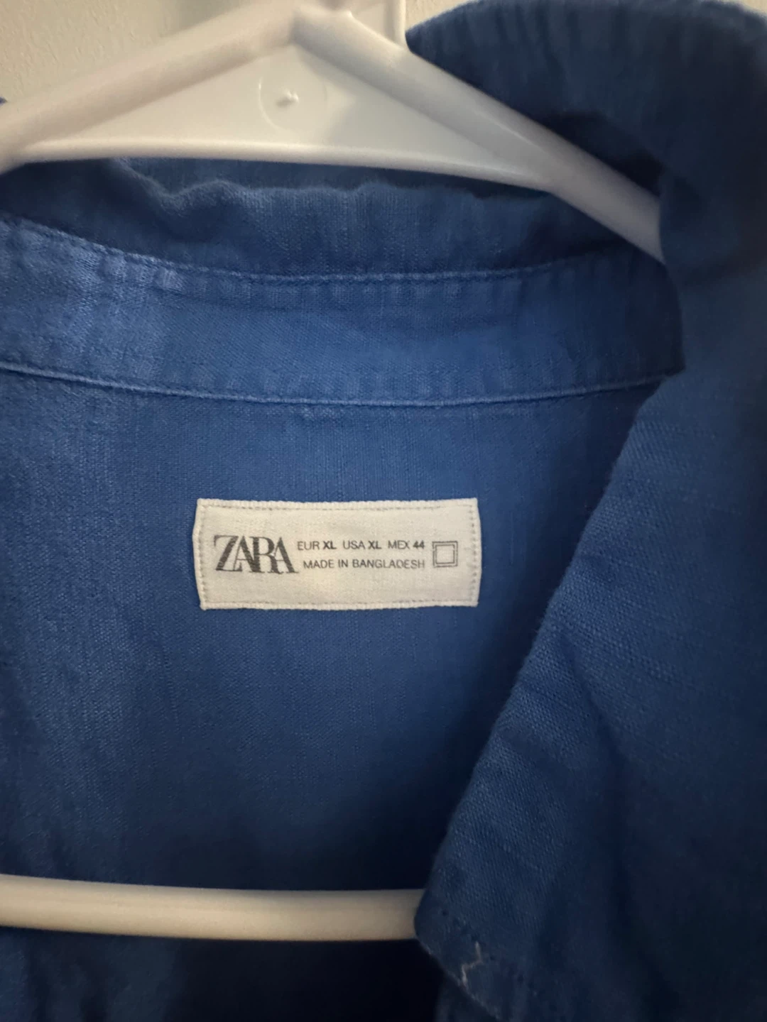 Zara Blue Linen Blend Long Sleeve Shirt XL - photo 2