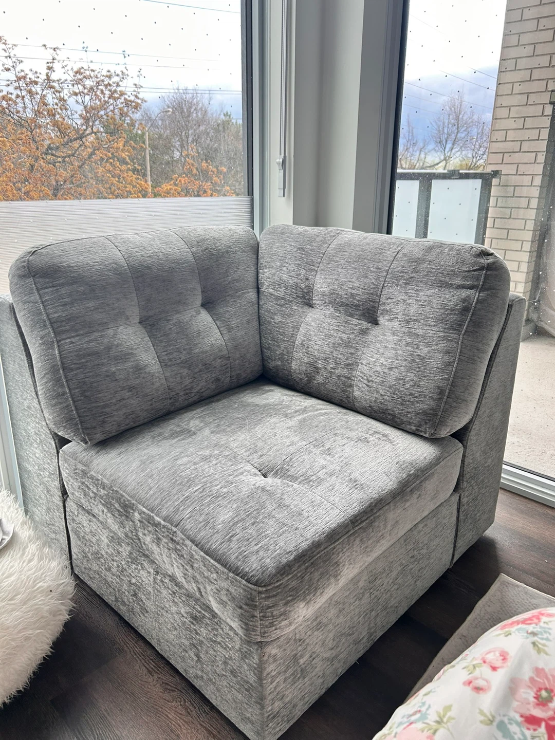 Grey Fabric Corner Chair - photo 3