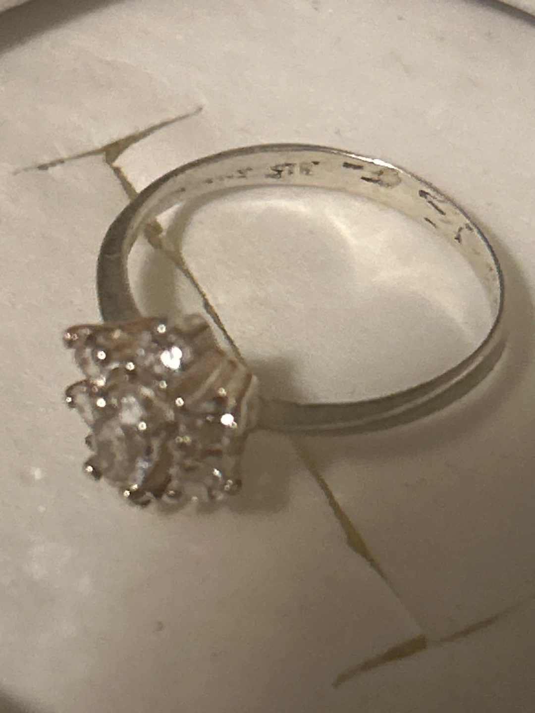 Sterling Silver Marquise & Round Cut Stone Ring - photo 3
