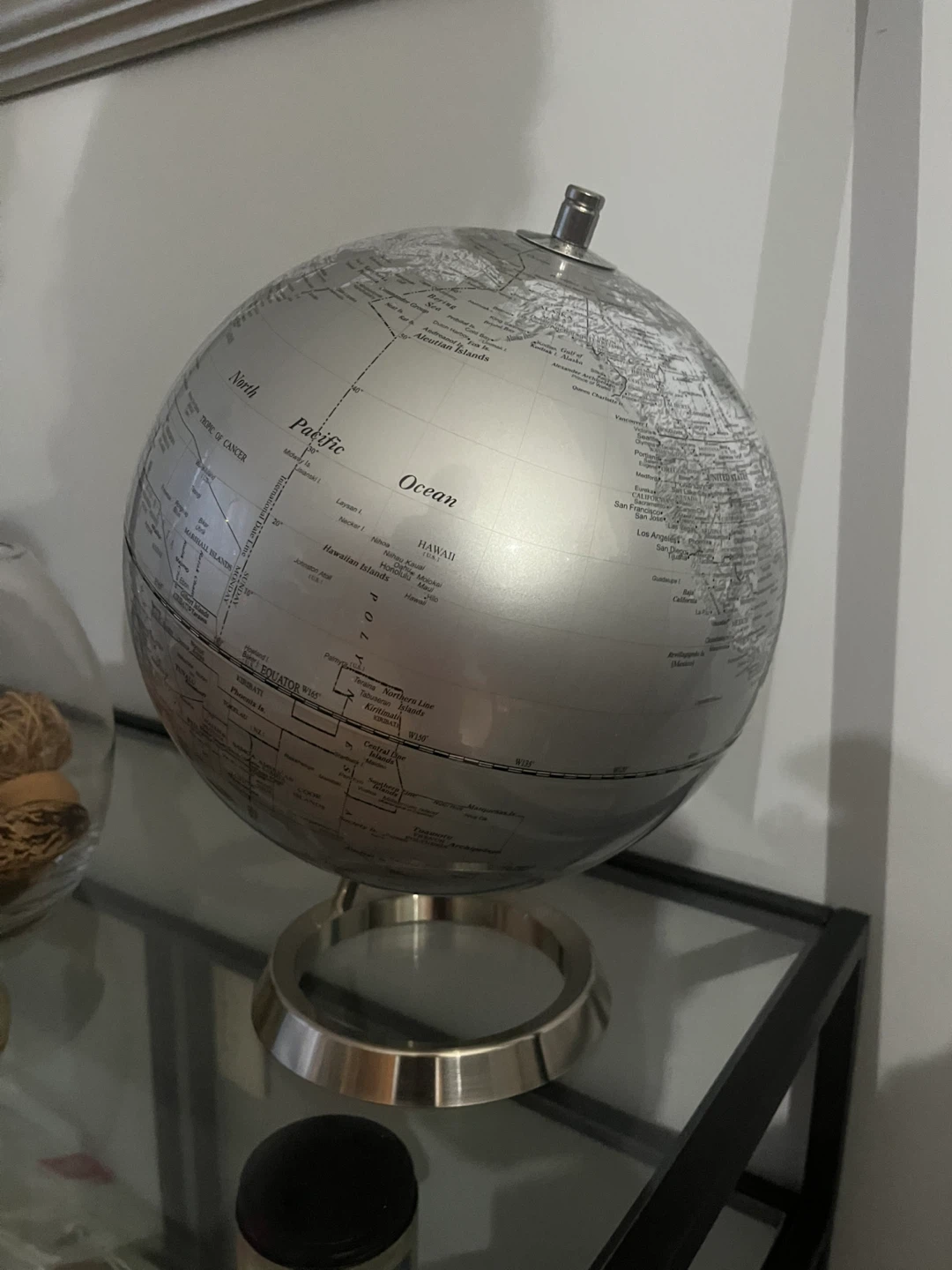 Silver Desk Globe