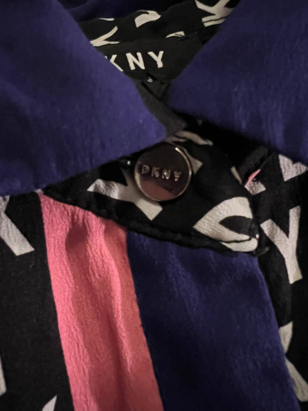 DKNY Women's Black Oversized All-Over Logo Button-Up Shirt - photo 4