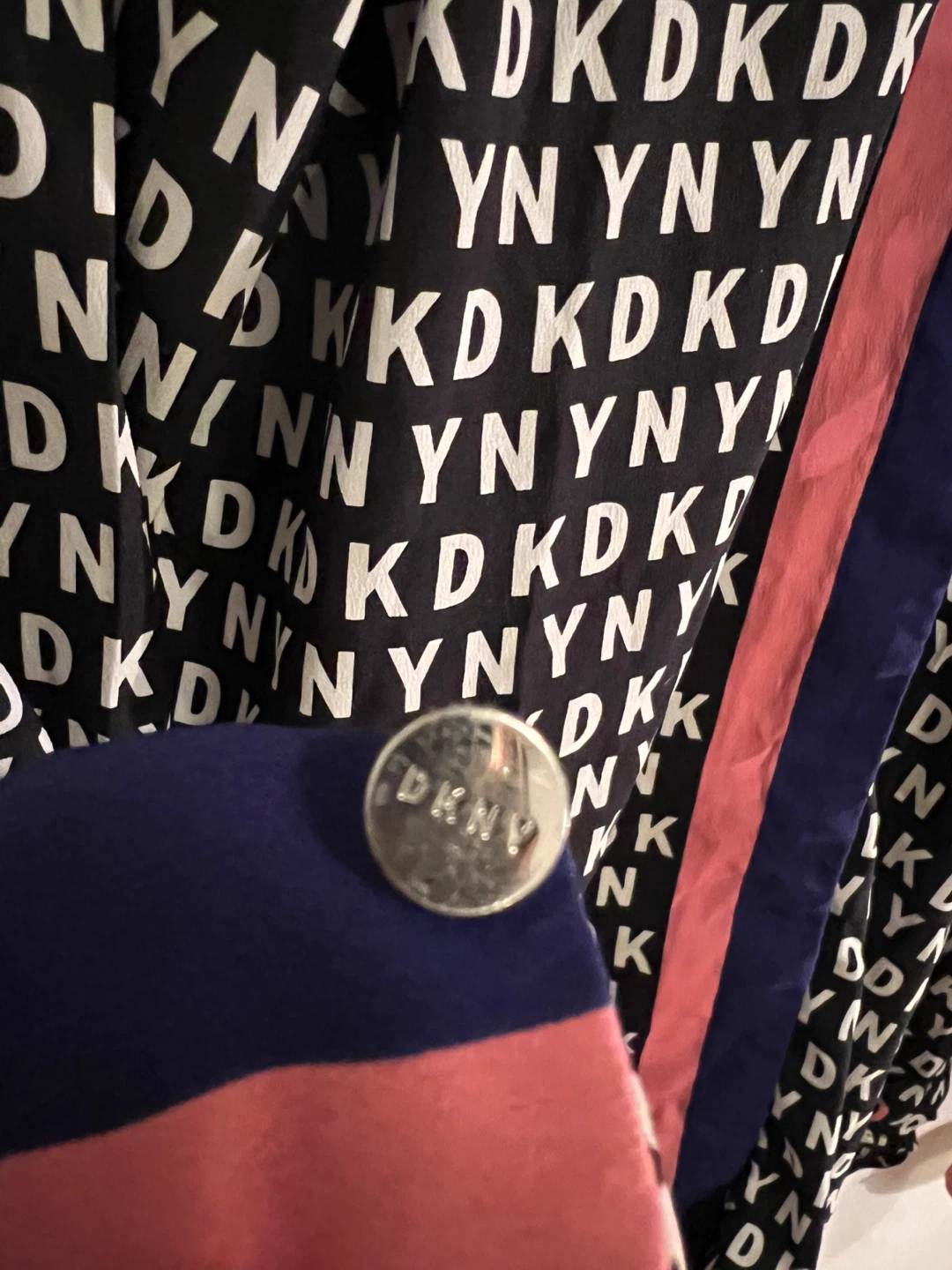 DKNY Women's Black Oversized All-Over Logo Button-Up Shirt - photo 2