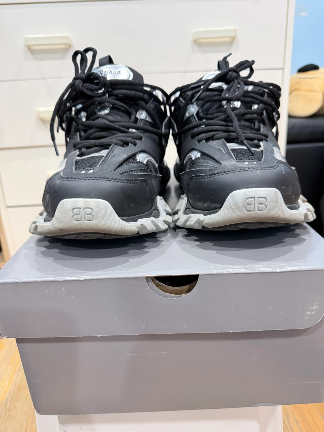 Balenciaga Track Sneakers - Black/Silver, Size 44 - photo 2