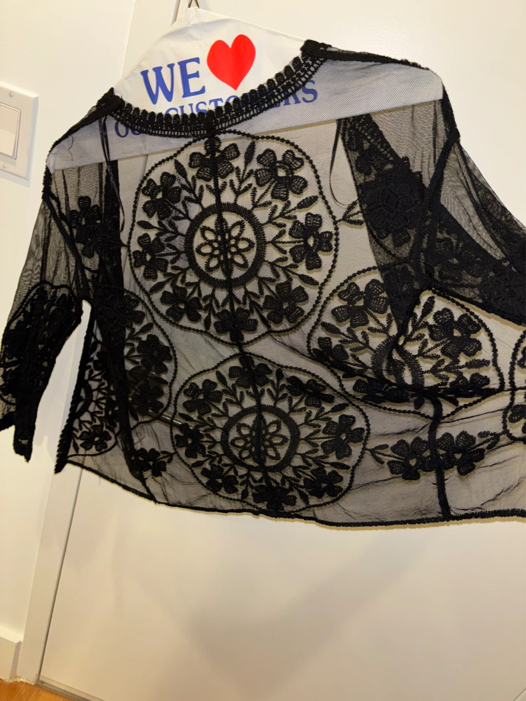 Rebellion Again Black Lace Bolero Cardigan - Size S - photo 2