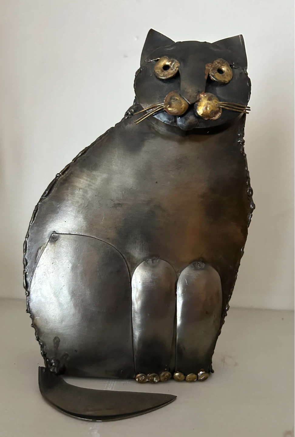 Metal Cat Figurine Sculpture