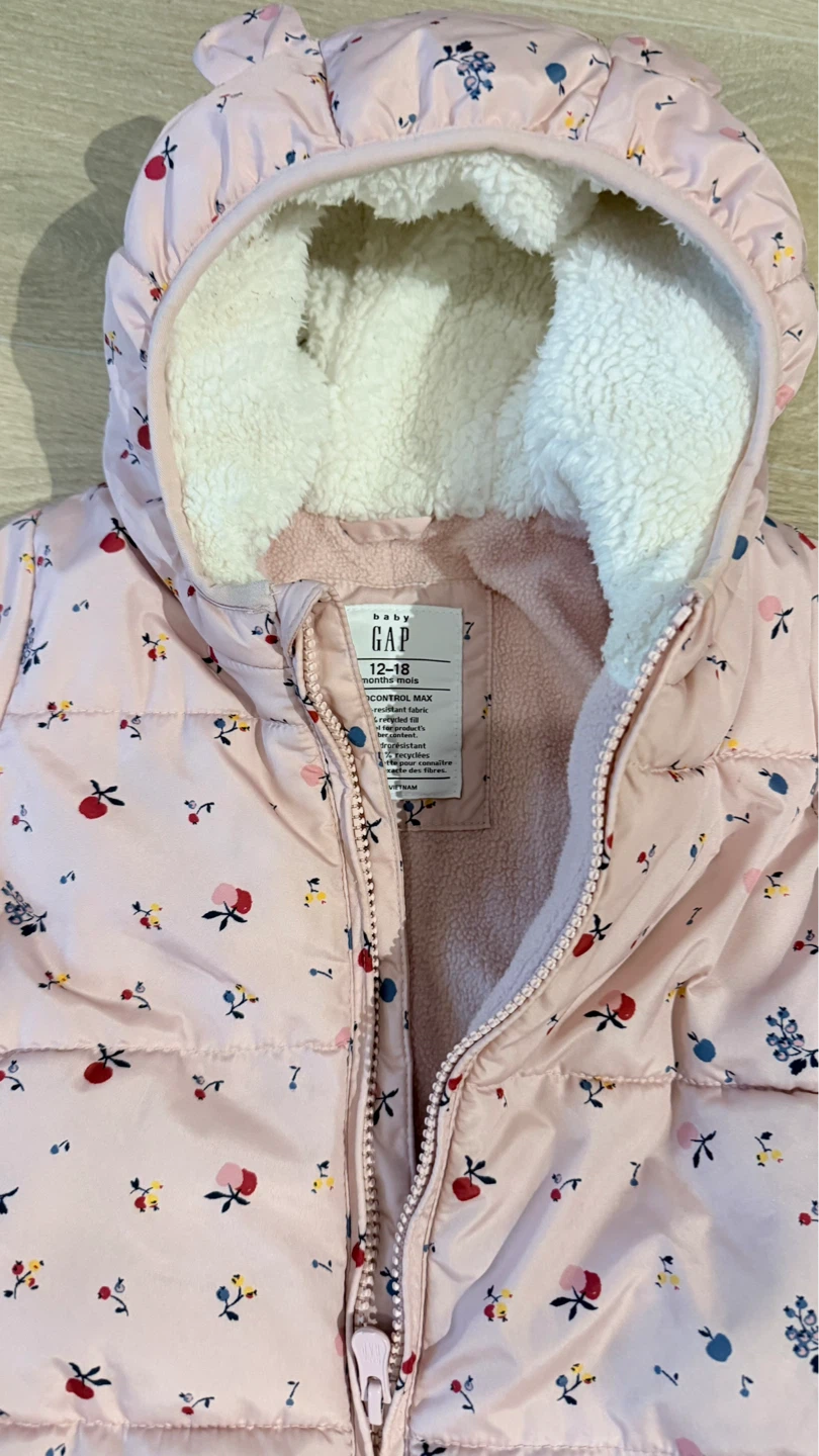 Baby Gap Pink Floral Snowsuit - 6-12 Months - photo 2