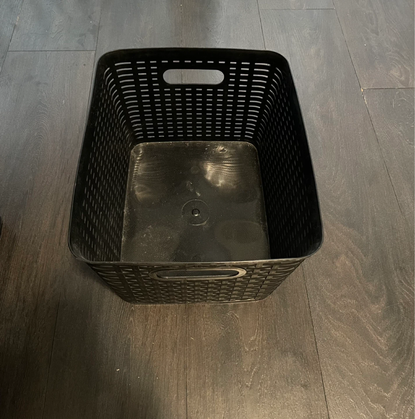 Black Plastic Storage Baskets with Handles (2) - photo 2