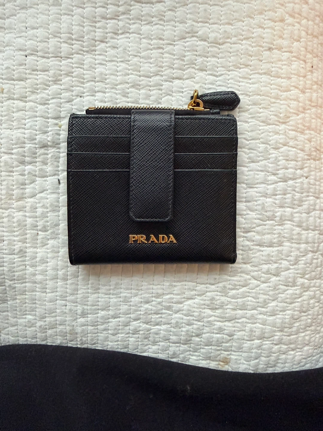 Prada Small Saffiano and Smooth Leather Wallet