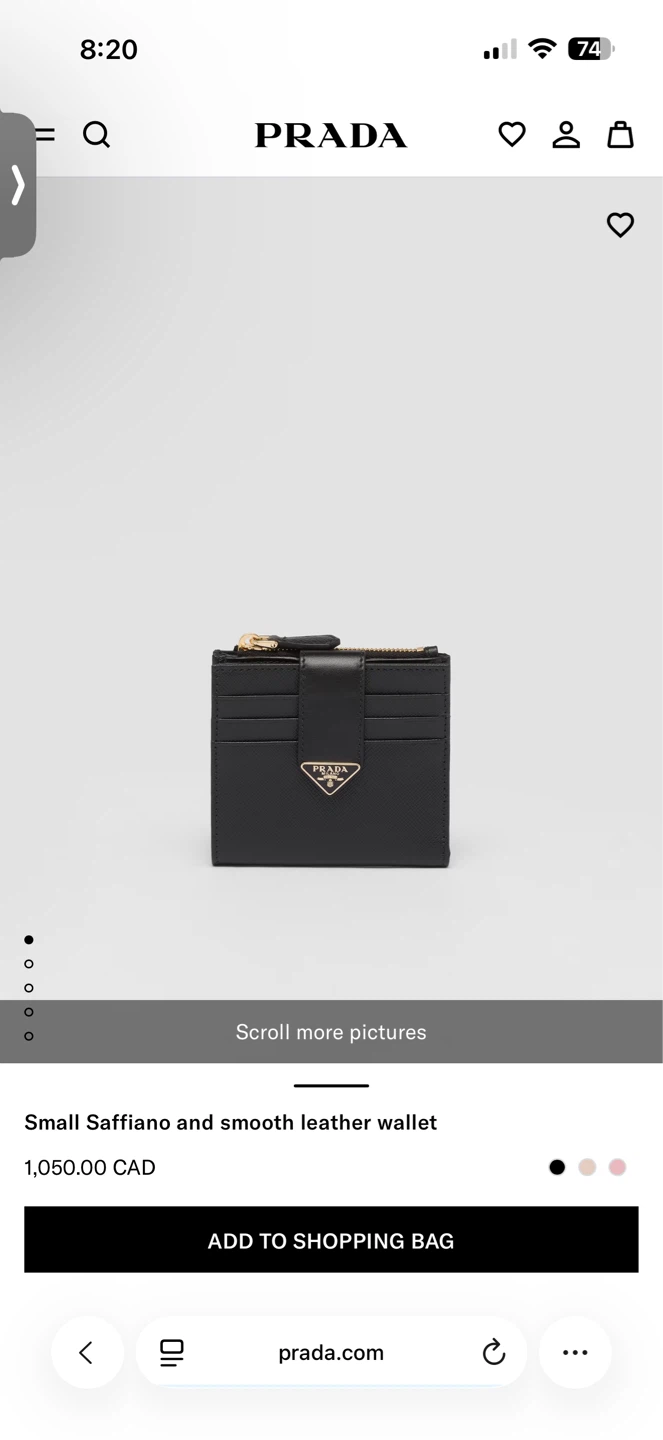 Prada Small Saffiano and Smooth Leather Wallet - photo 5