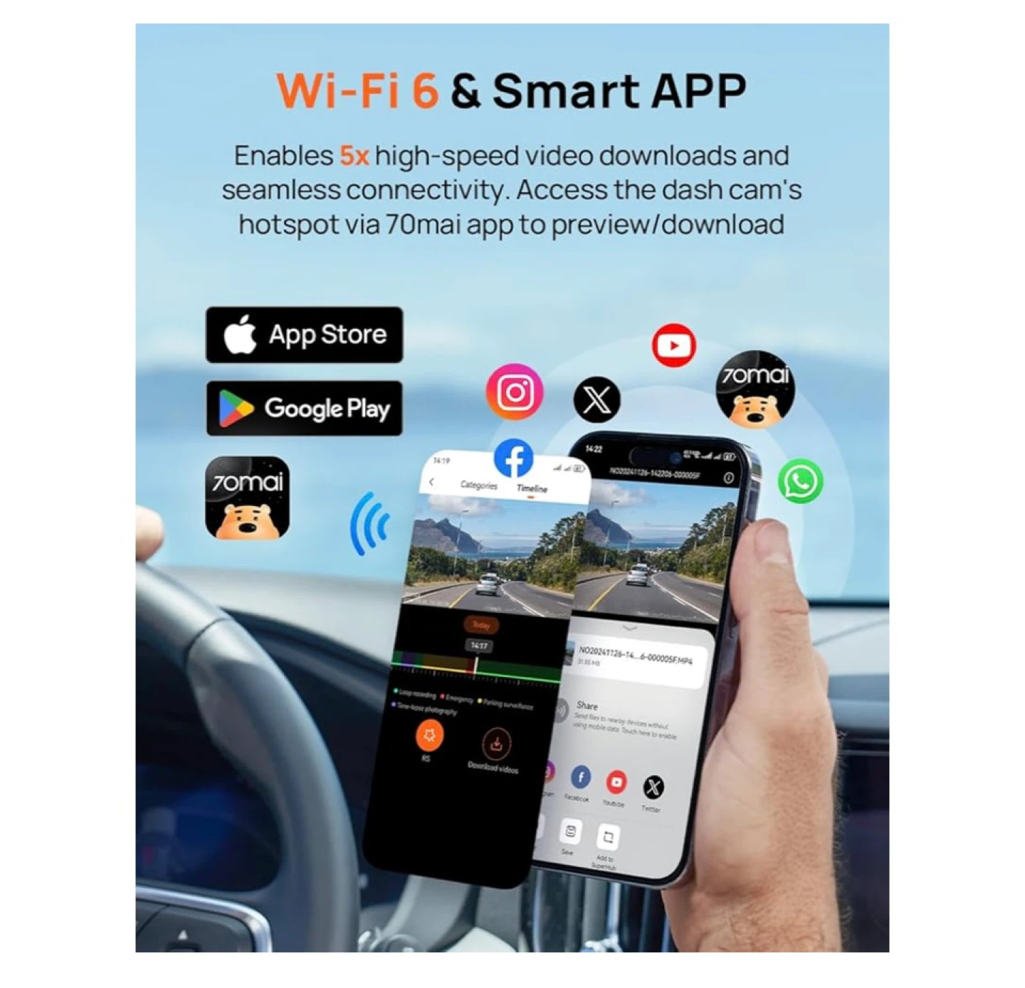 70mai 4K Dash Cam A800SE Set with WiFi & GPS - photo 5