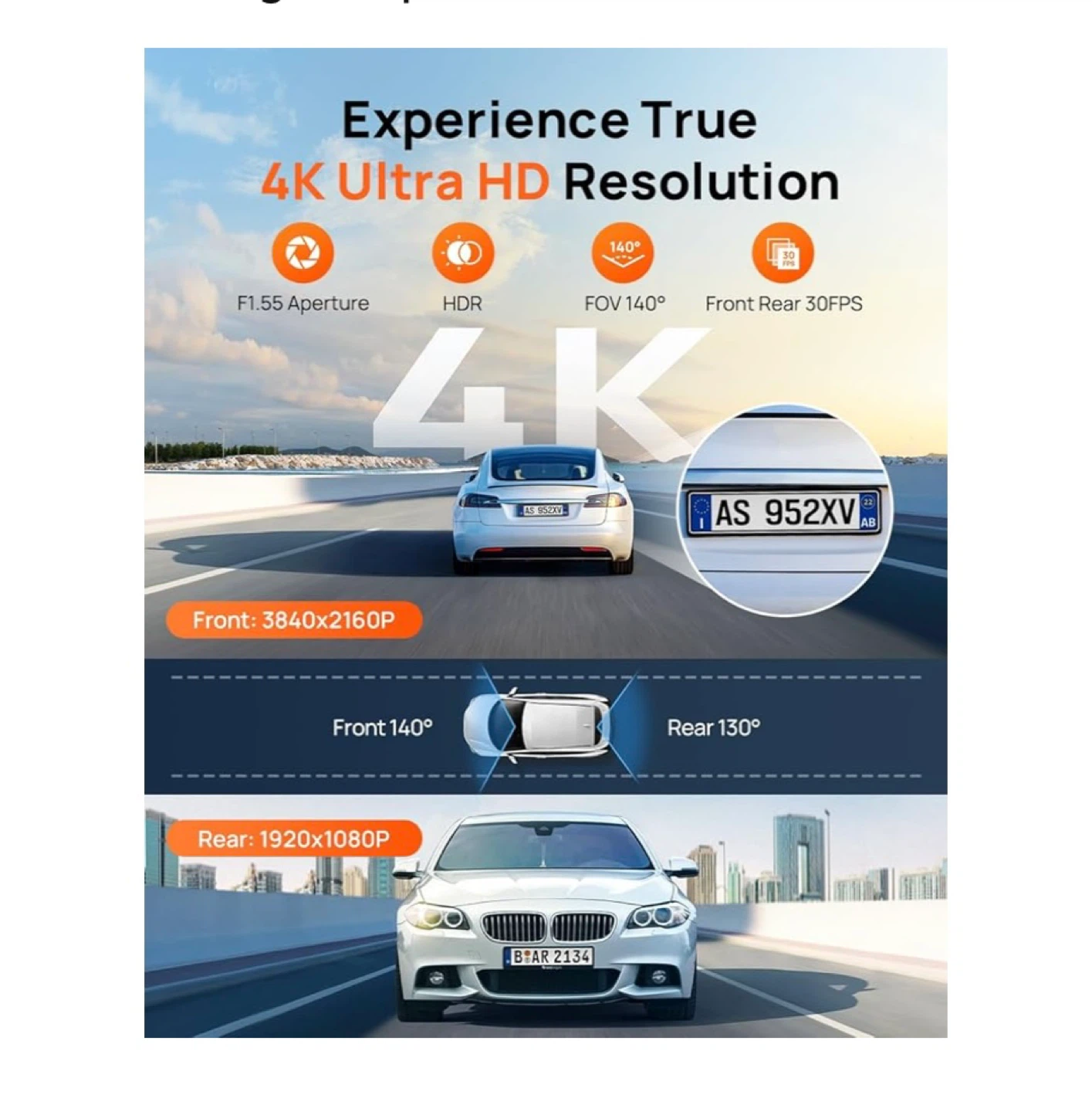 70mai 4K Dash Cam A800SE Set with WiFi & GPS - photo 3