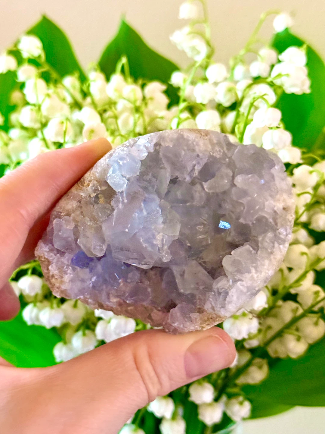 Genuine Blue Celestite Celestine Crystal Geode From Madagascar - photo 2