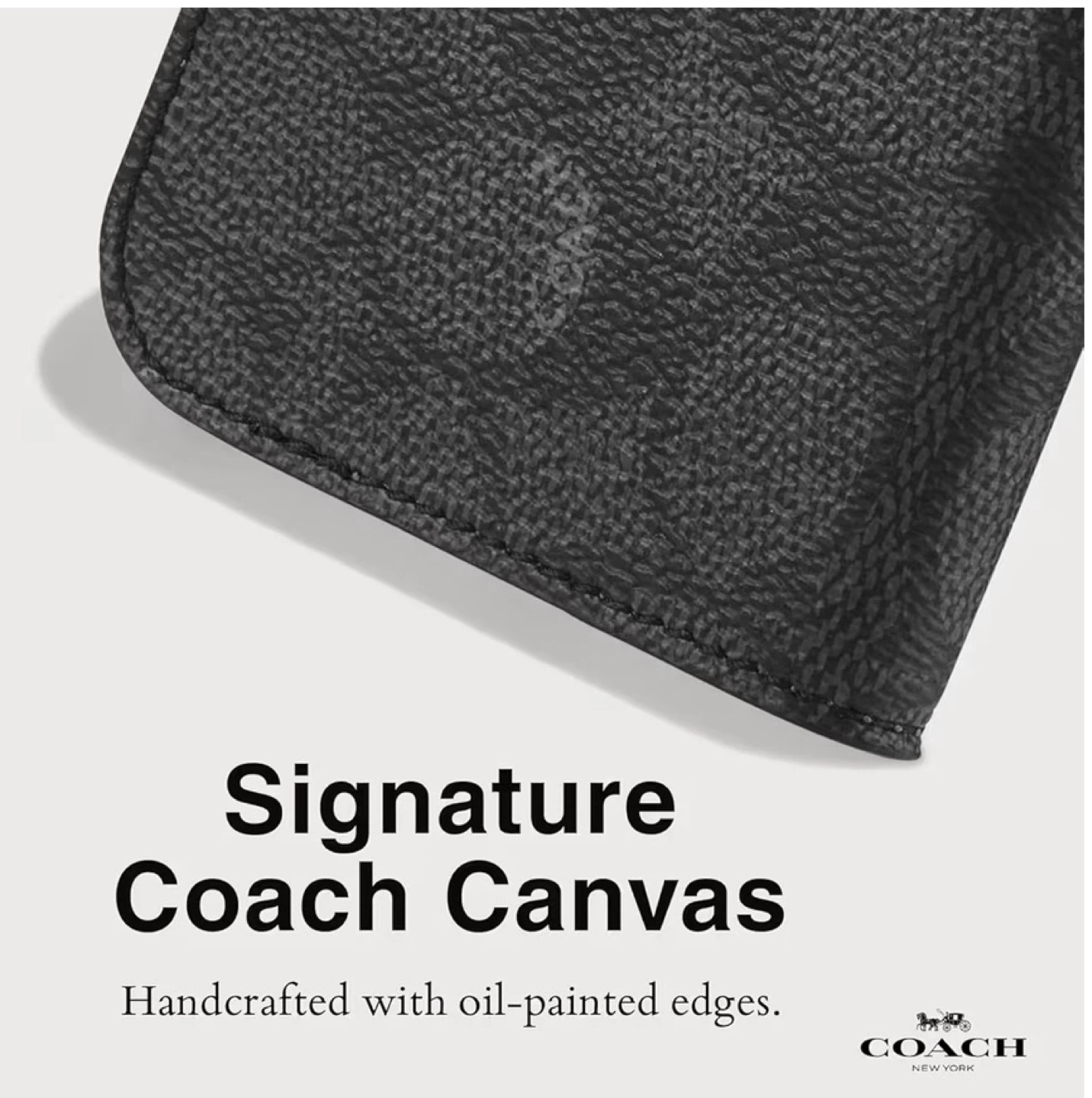 New Coach Canvas Wallet Folio iPhone 16 Pro Case Charcoal - photo 4