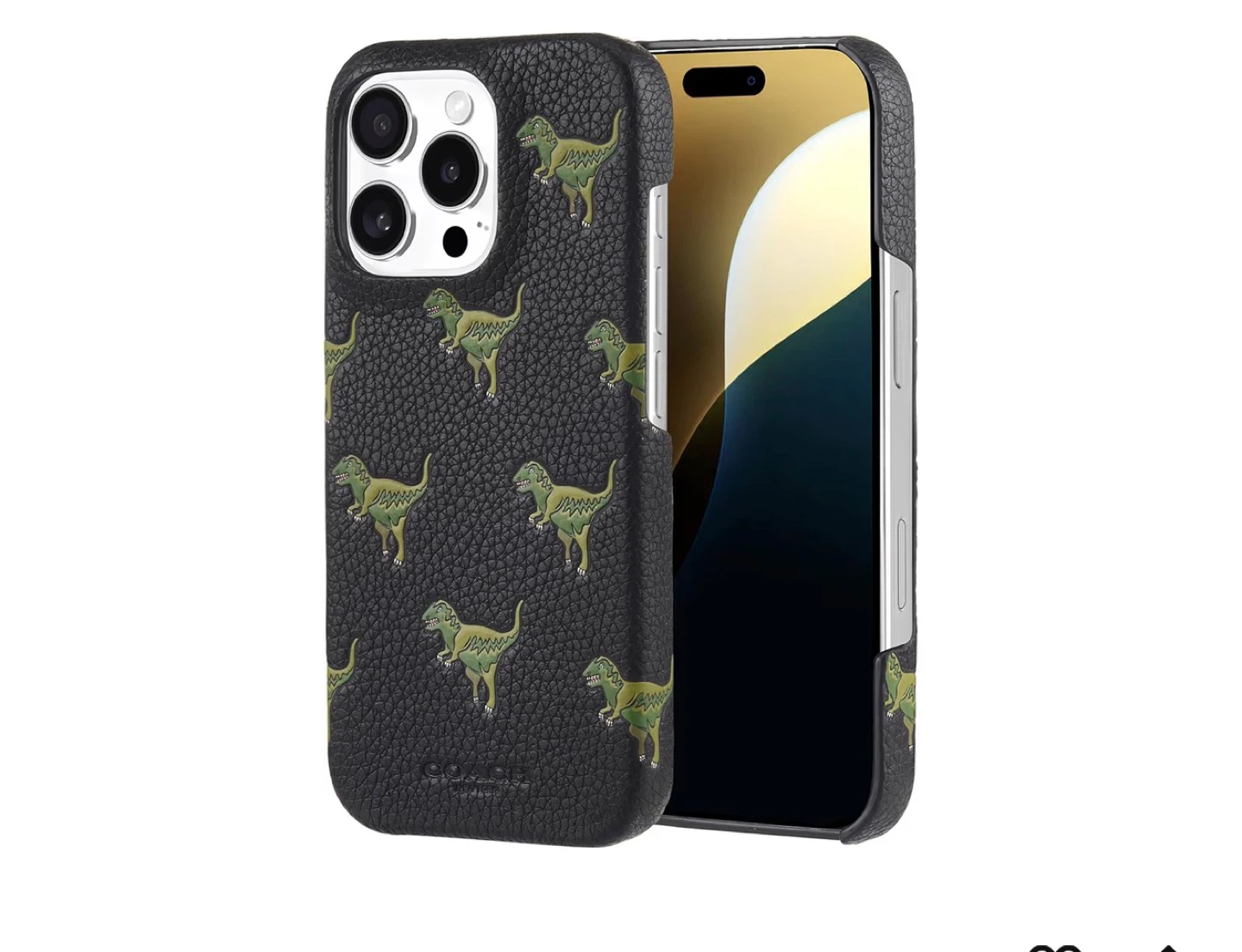 New Leather IPhone 16 Case Coach (Authentic) Dinosaur Print