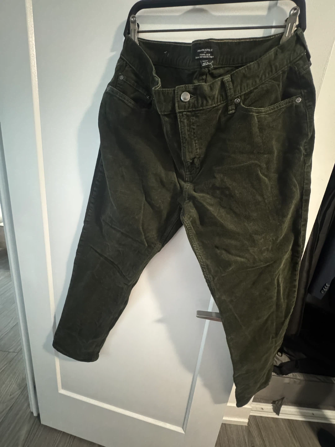Banana Republic Green Corduroy Travel Slim Pants 36x30