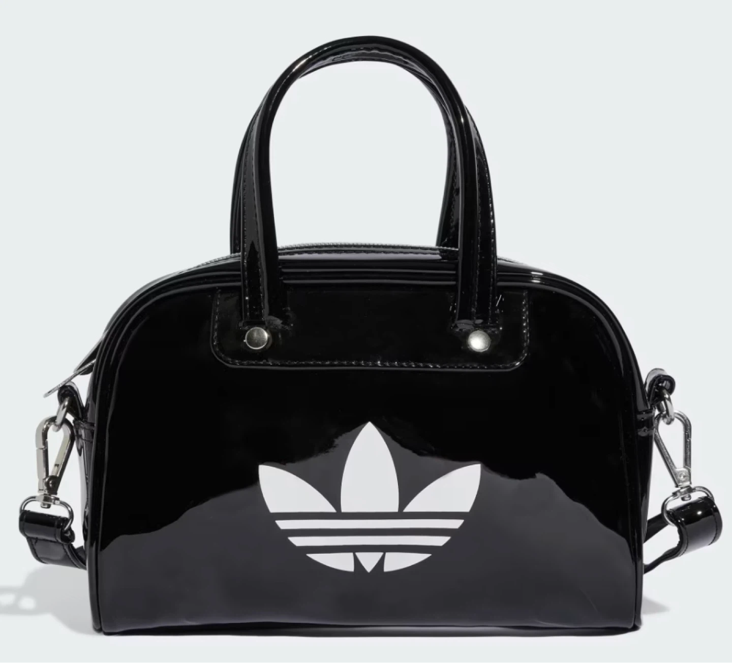 Adidas Black Patent Mini Duffle Bag