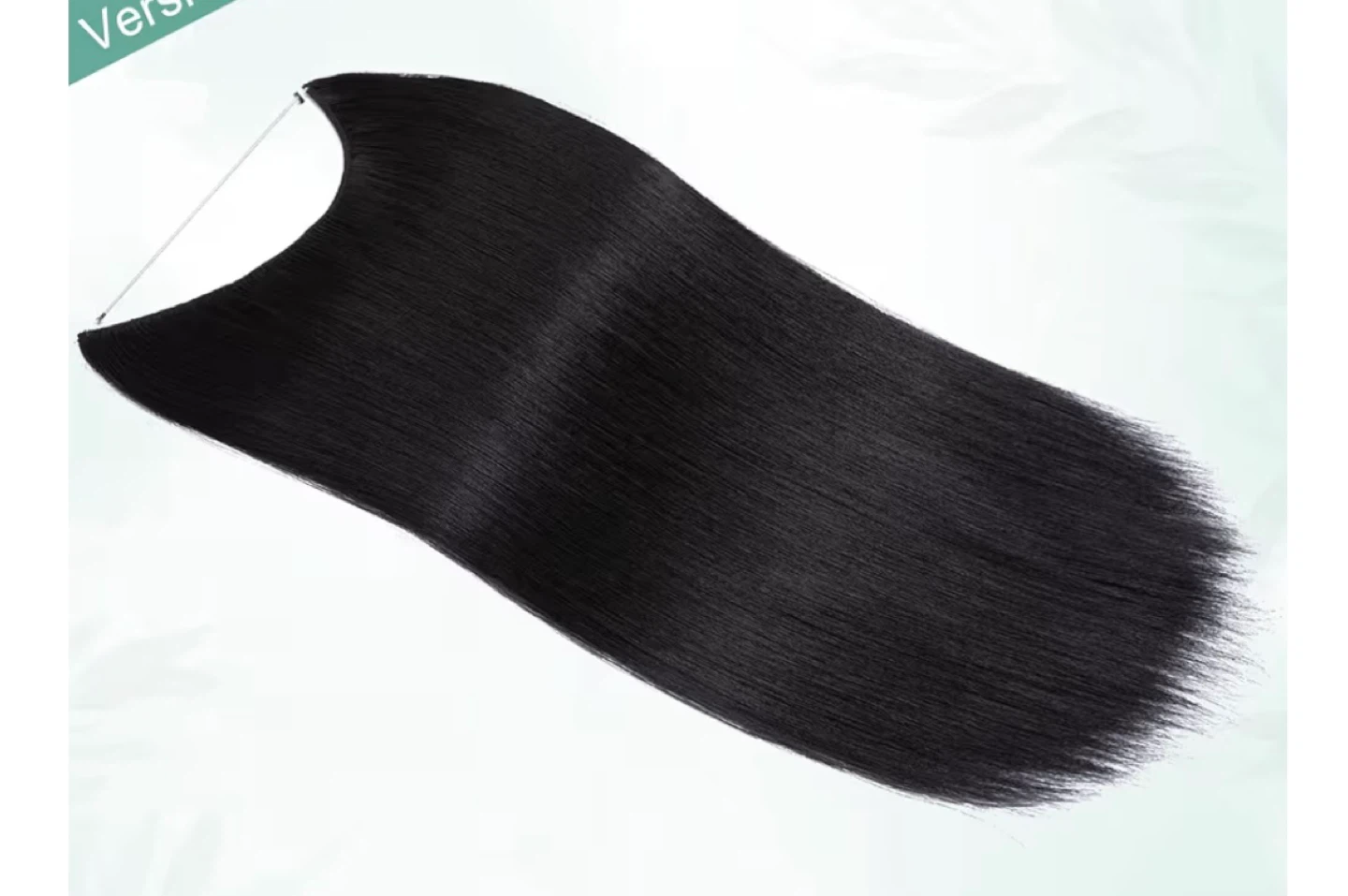 Invisible Wire Hair Extensions Halo Hair Piece - 20 Inch Black - photo 4