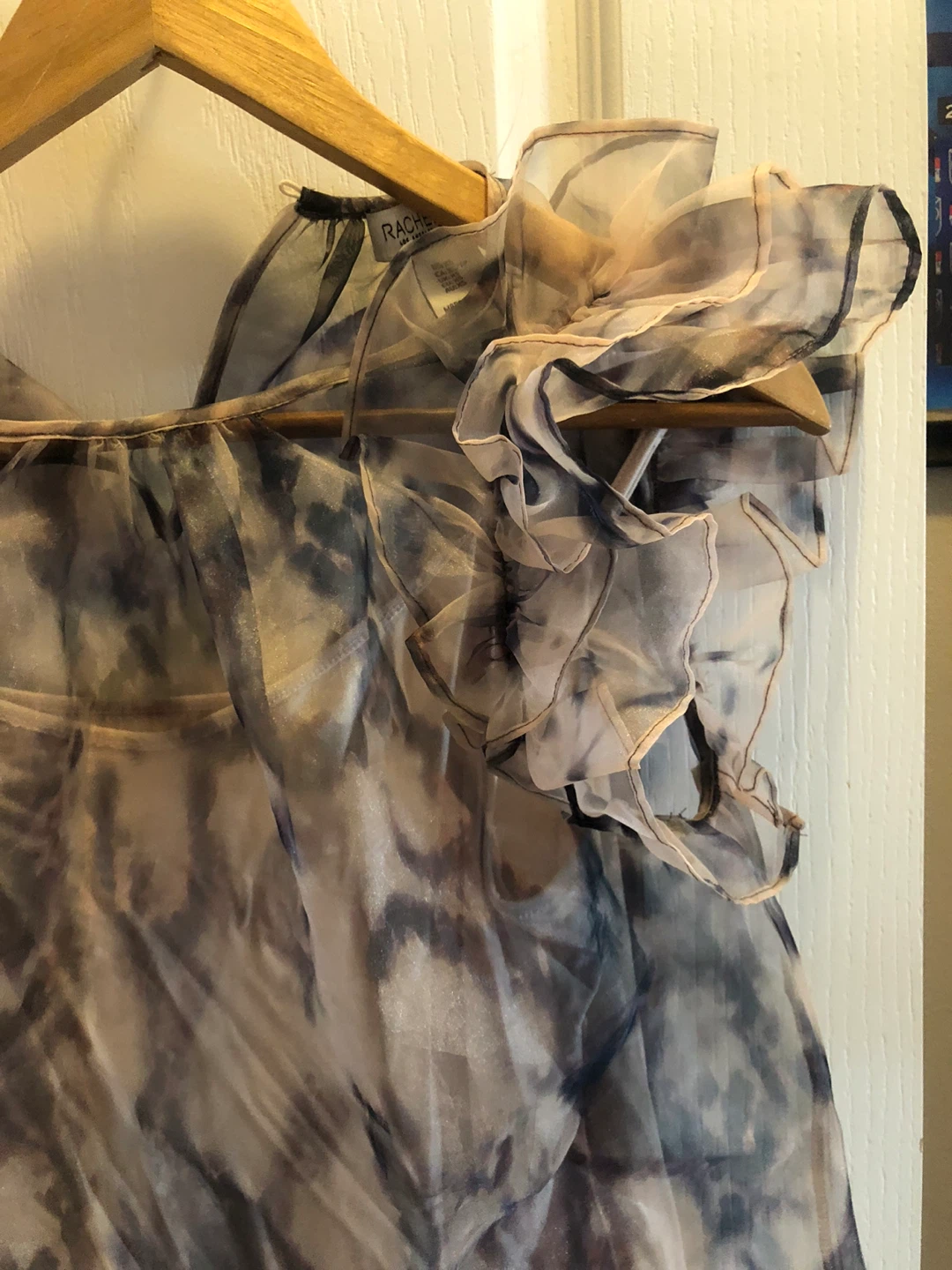 New Rachel Zoe Sheer Ruffle Blouse - XS - photo 3