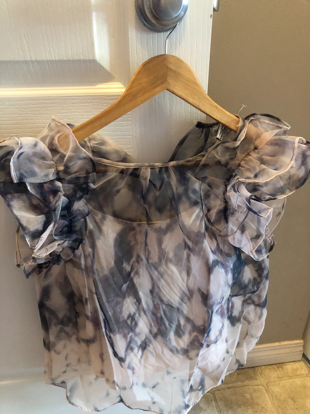 New Rachel Zoe Sheer Ruffle Blouse - XS - photo 2