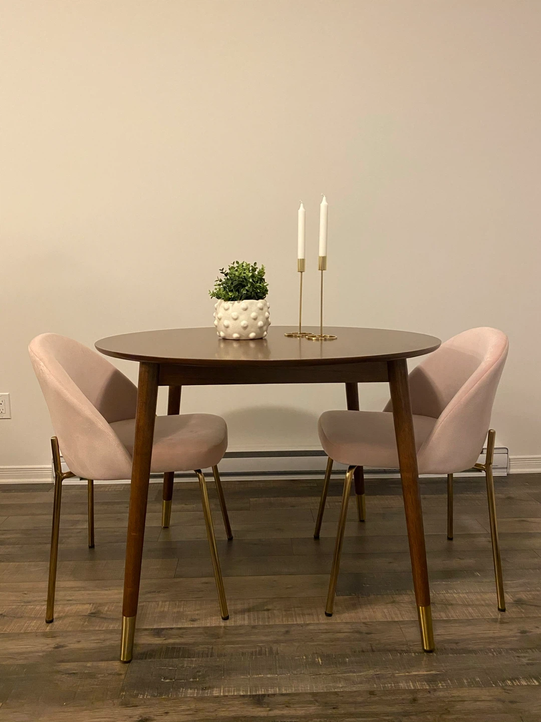 2 Pink Velvet Dining Chairs - photo 2