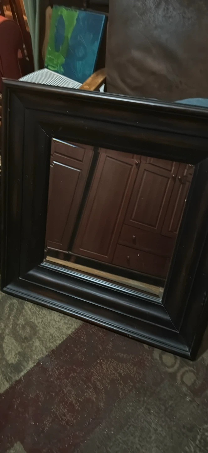 Dark Wood Framed Wall Mirror