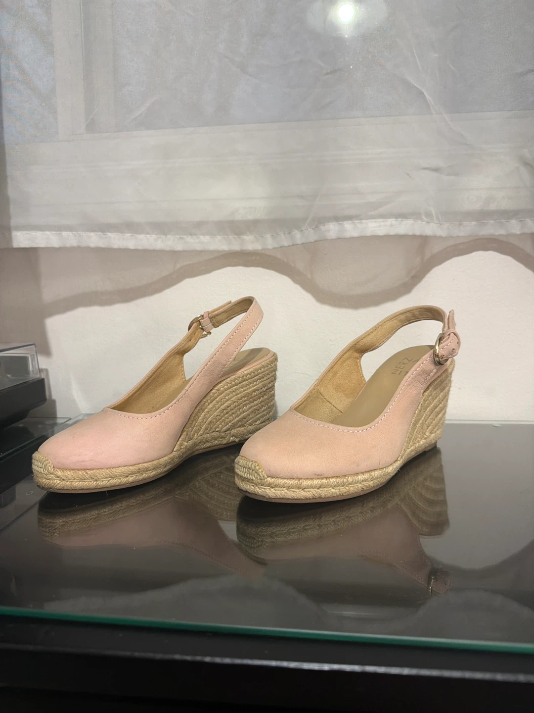 Blush Pink Suede Espadrille Wedge Slingbacks - photo 2