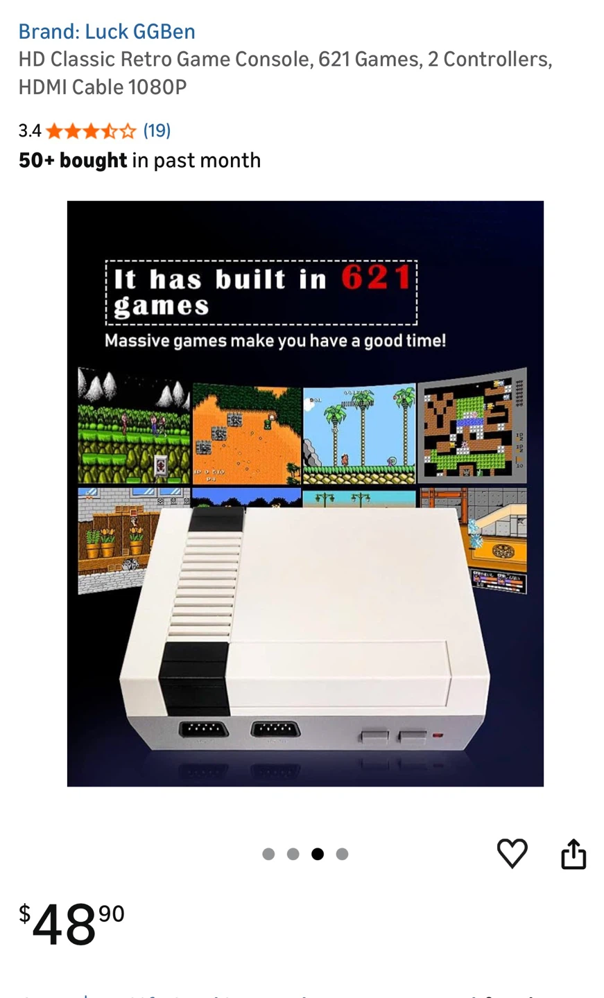 Luck GGBen Retro Game Console with 621 Games - photo 2