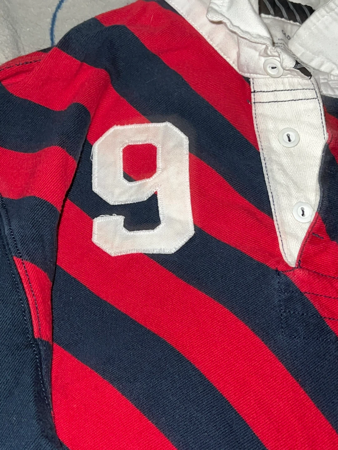 Old Navy Rugby Shirt - Red/Navy Striped, Size XL - photo 2