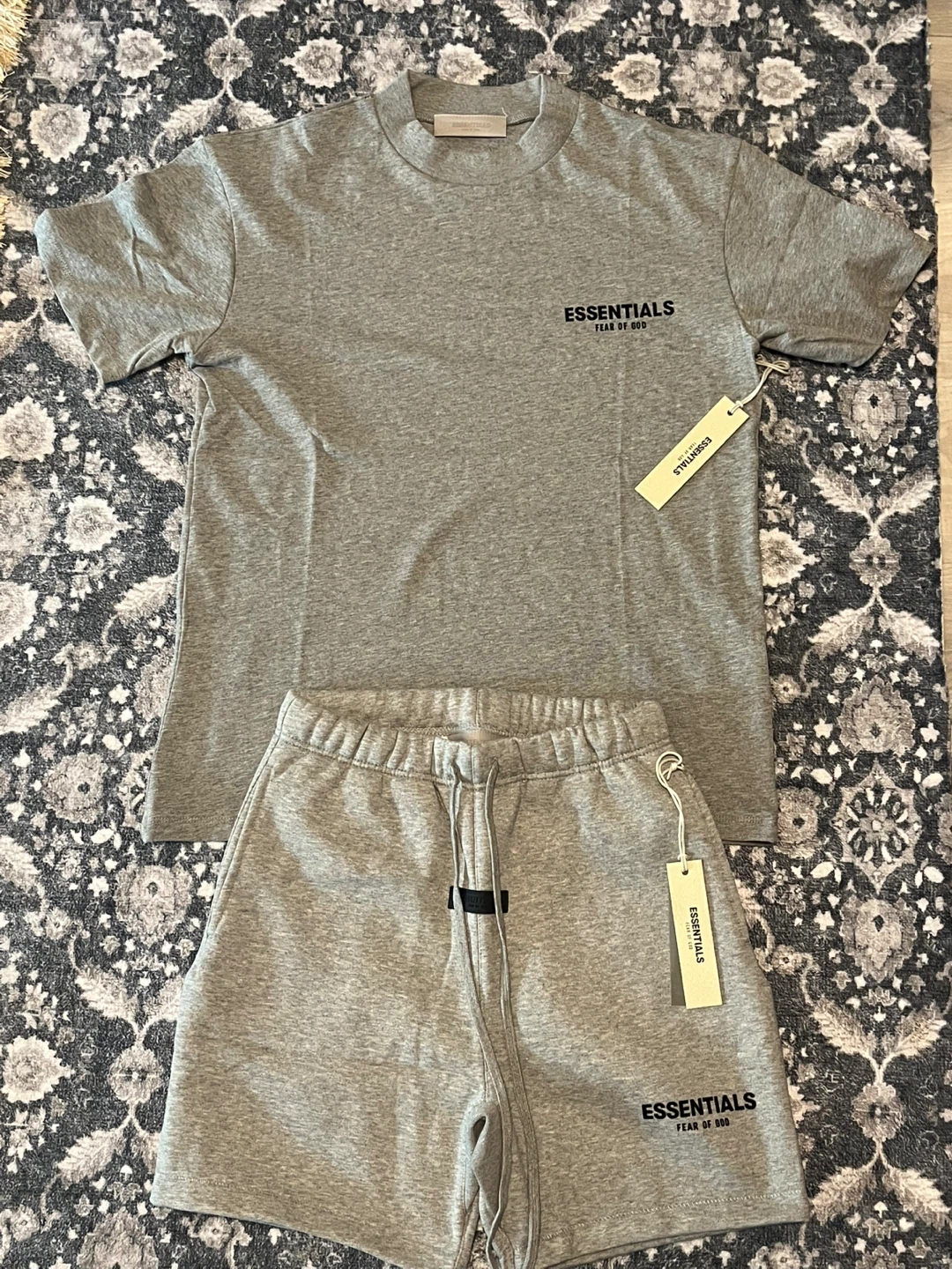 ESSENTIALS Fear of God Grey T-Shirt and Shorts Set
