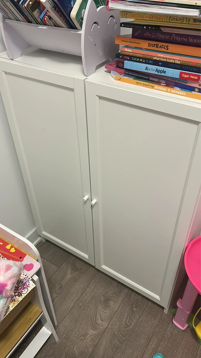 White Storage Cabinet with Doors