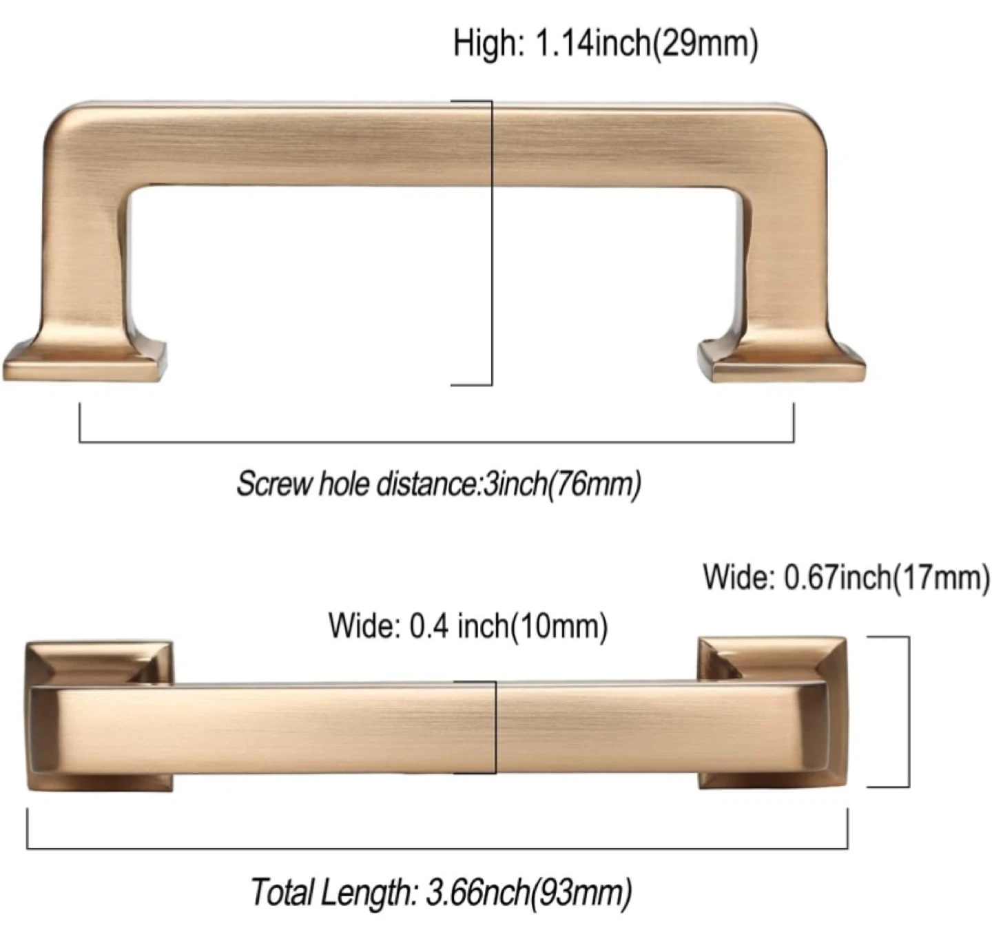 New 10 Pack 3 Inch Cabinet Handles - Champagne Bronze - photo 3
