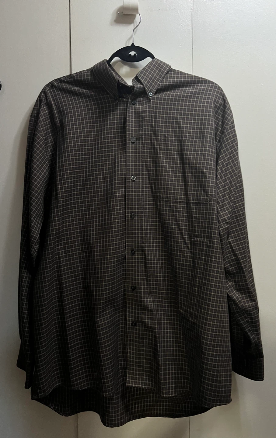Mocha Brown Striped Button Up Kirkland